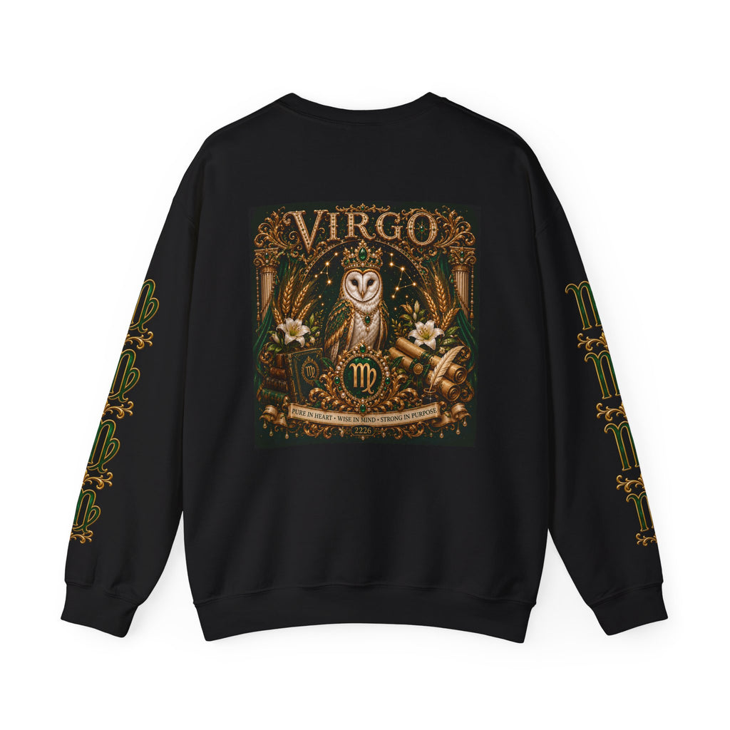 Virgo Zodiac Crewneck Sweatshirt — Owl Virgo Astrology Sweatshirt