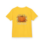 Kids Halloween Tee — Cute Ghost Holding Pumpkin "Spooky Season"
