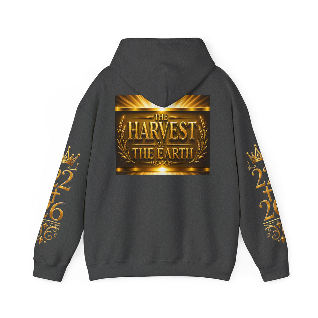 Harvest of the Earth Hoodie — Gold Crest Back Print with 2•26 Sleeve Design