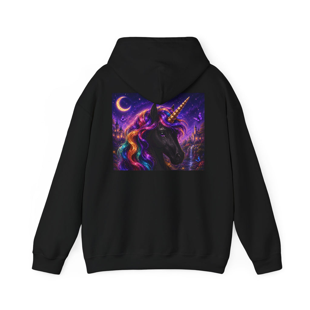 Unicorn Hoodie – Cosmic Rainbow Black Unicorn Pullover