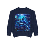 Pisces Zodiac Sweatshirt — Cosmic Blue Pisces Shark Astrological Crewneck