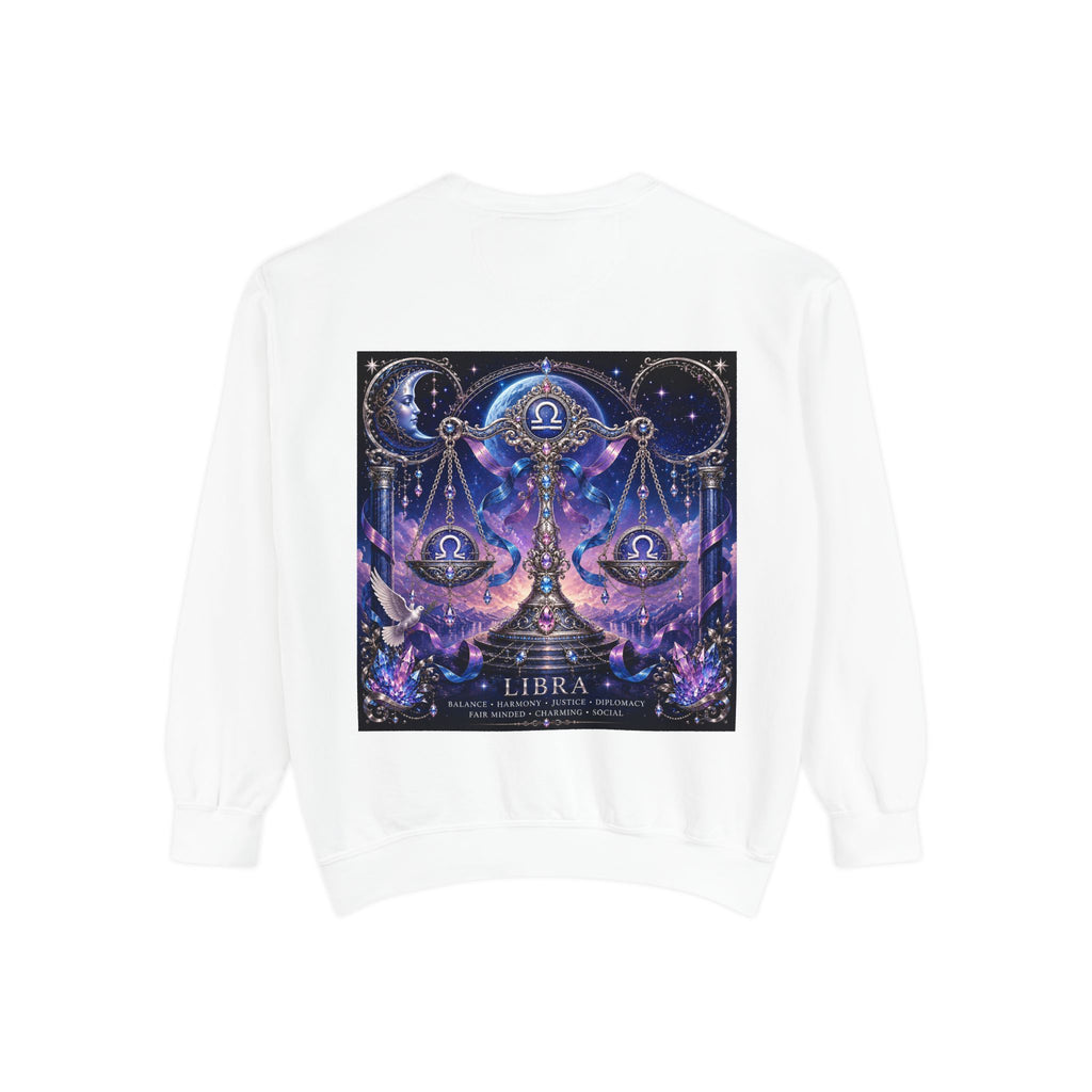 Libra Zodiac Sweatshirt — Scales Astrology Graphic Crewneck