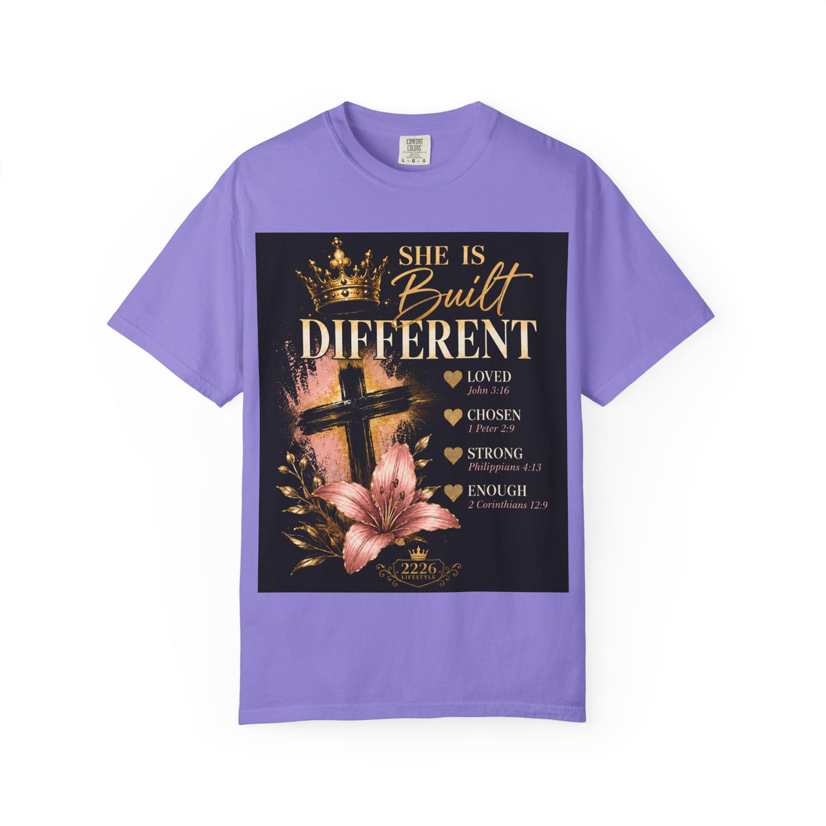 Christian Inspirational T-Shirt — "She Is Built Different / Built Right"