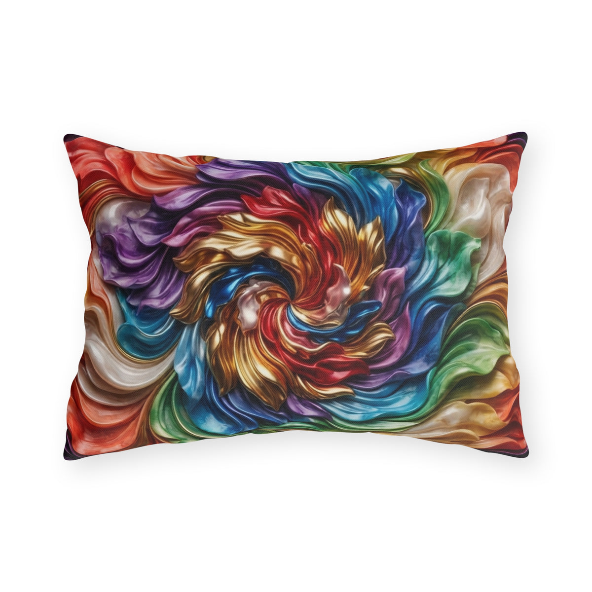 Colorful Swirl Outdoor Pillow — Vibrant Abstract Garden Cushion