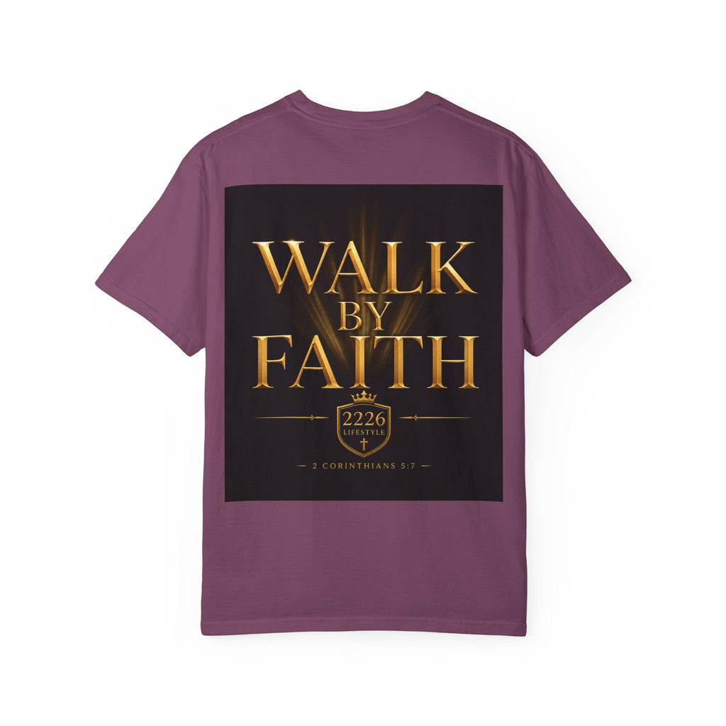Not By Sight / Walk By Faith T‑Shirt — Christian Faith Graphic Tee