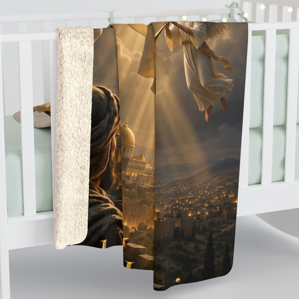 Jesus Ascension Sherpa Fleece Blanket — Christian Religious Throw for Prayer & Devotion