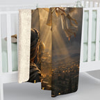 Jesus Ascension Sherpa Fleece Blanket — Christian Religious Throw for Prayer & Devotion