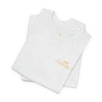 White Crown Logo Tee — Small Gold Crown Chest & Sleeve Graphic