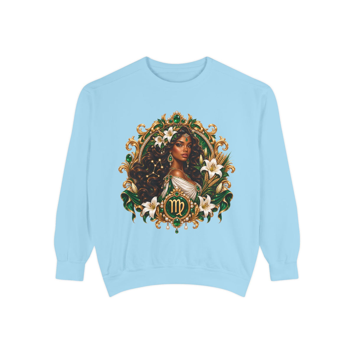 Virgo Zodiac Sweatshirt — Virgo Goddess & Owl Astrology Crewneck