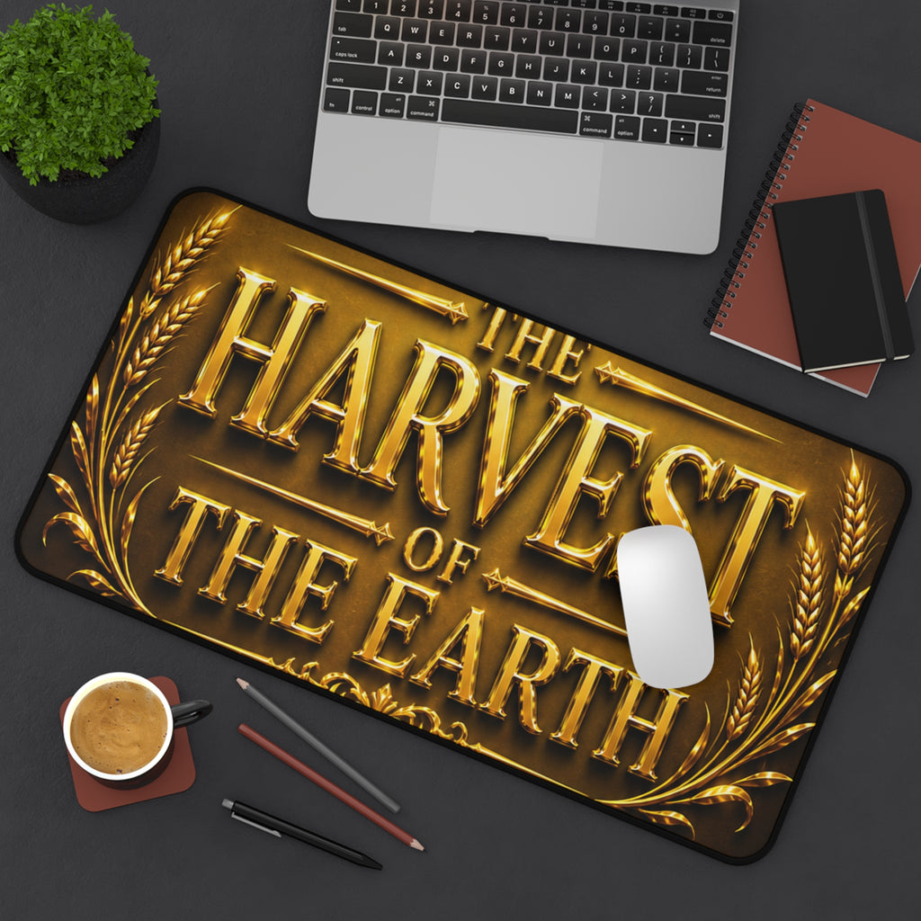 Desk Mat — "The Harvest of the Earth" Gold Emblem Gaming/Office Mat