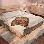 Faith Makes All Things Possible Velveteen Plush Blanket — Inspirational Floral Cross Throw