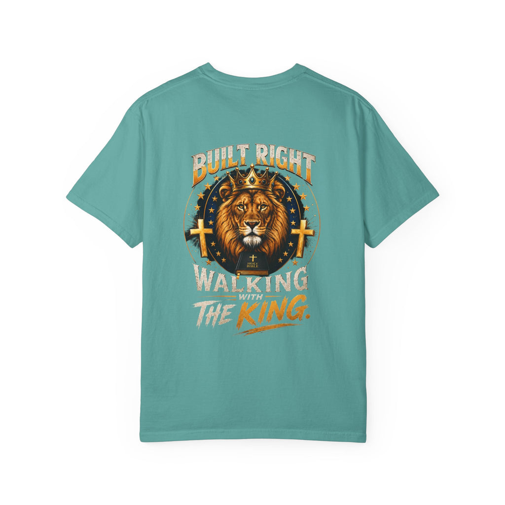 Lion 'Built Right, Walking the King' Graphic T‑Shirt