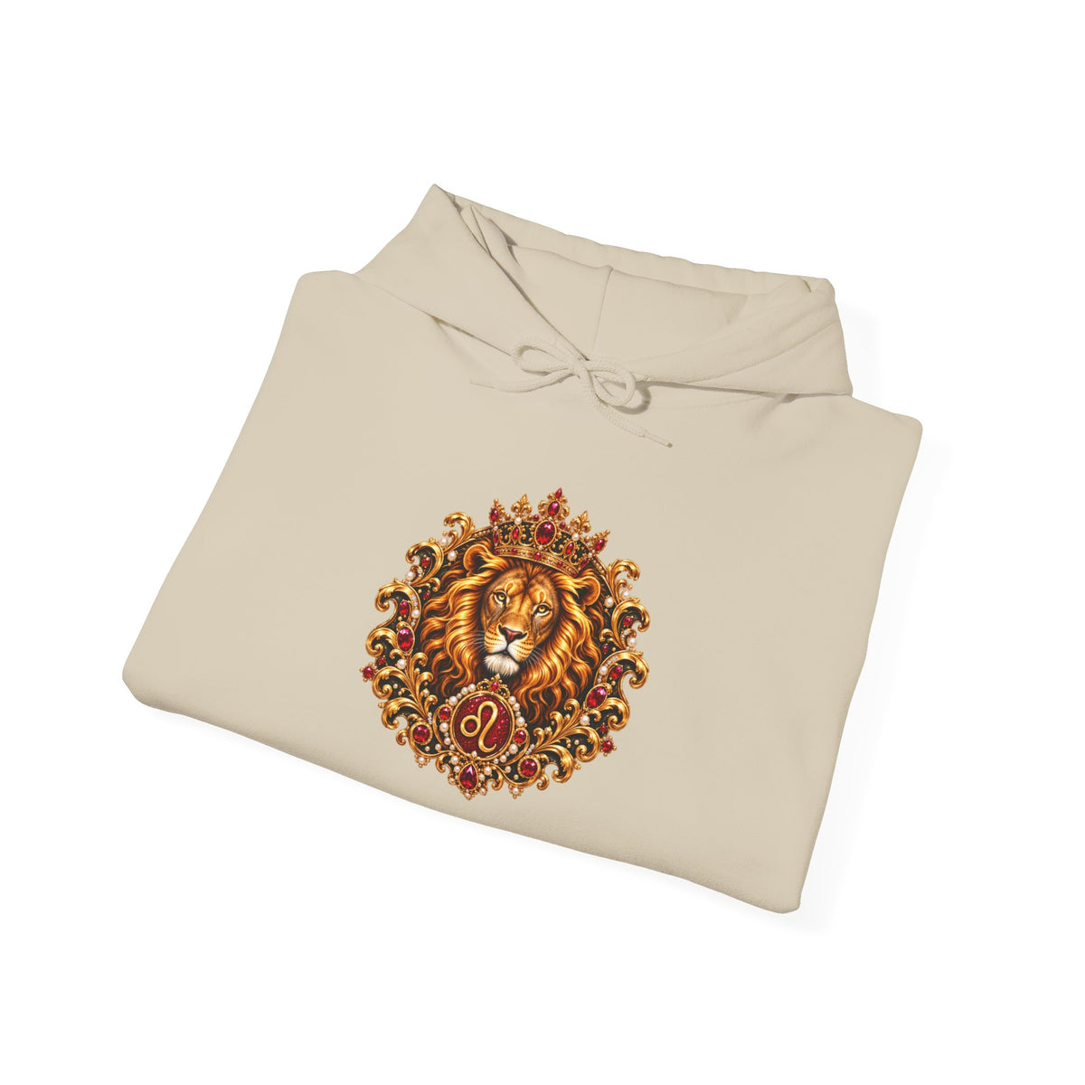 Ornate Lion Hoodie – Regal Baroque Lion Graphic Hooded Sweatshirt