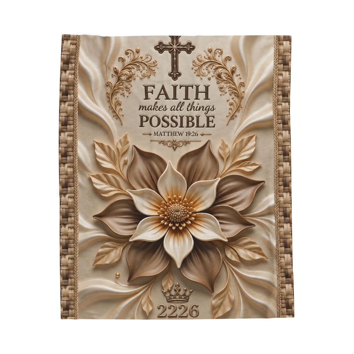 Faith Makes All Things Possible Velveteen Plush Blanket – Inspirational Christian Throw