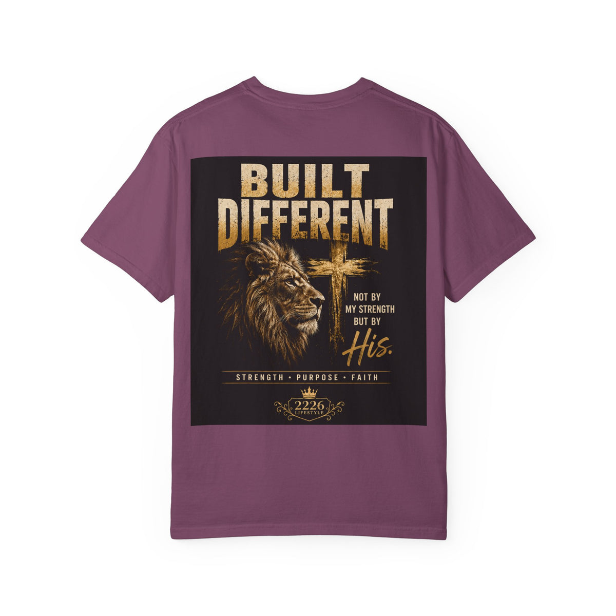 Built Right / Built Different Graphic T-Shirt — Faith Lion Crown Design