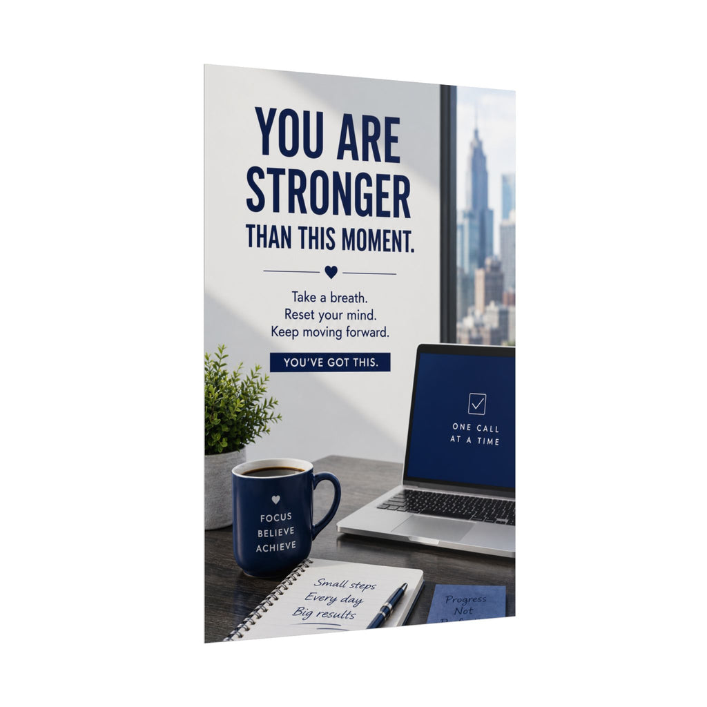 Motivational Poster — "You Are Stronger Than This Moment" Inspirational Office Wall Art