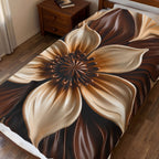 Velveteen Plush Blanket - Chocolate Floral 3D Velvet Throw