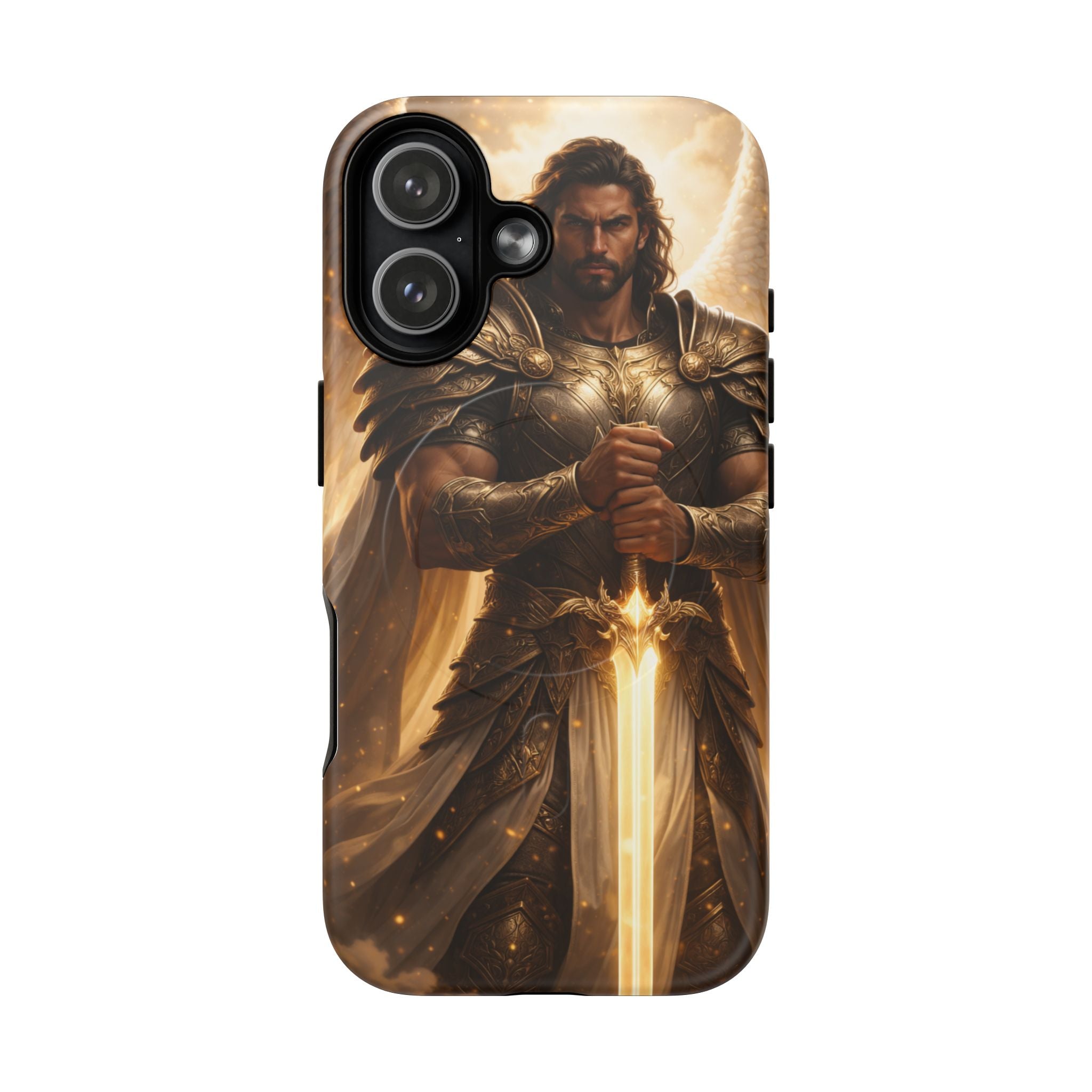 Warrior King Phone Case — Epic Golden Sword Armor Magnetic Tough Case