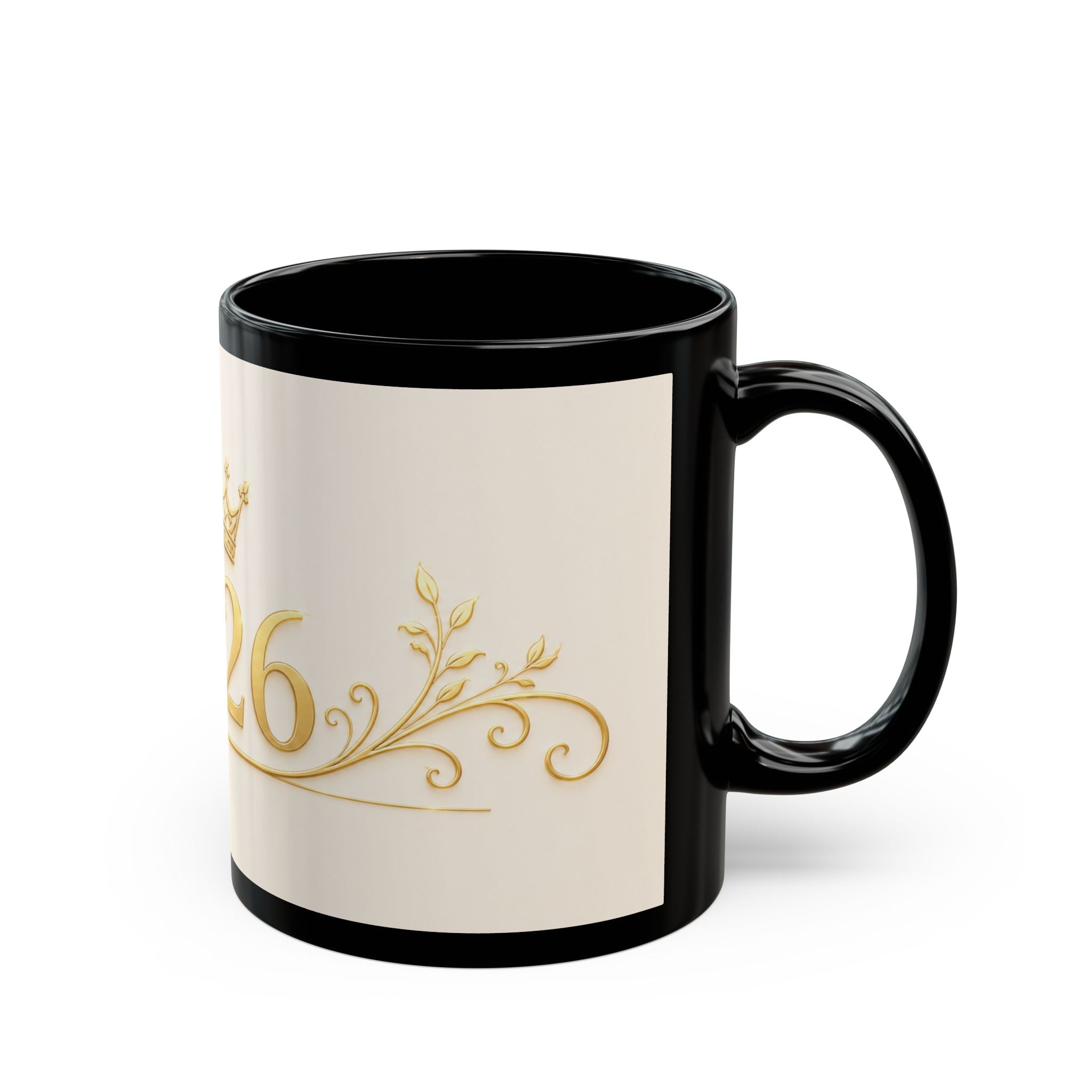 Gold Crown 2226 Black Coffee Mug – Elegant Anniversary or Birthday Gift