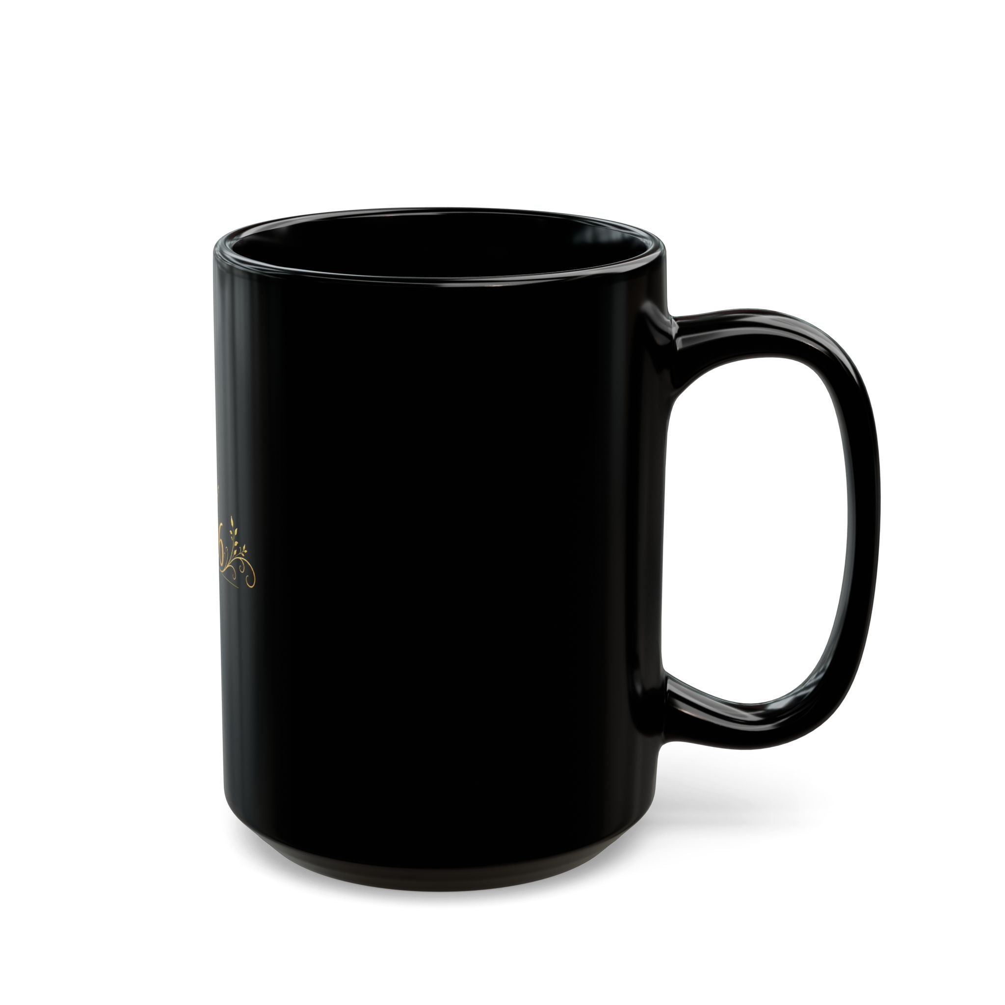 Royal 2226 Black Coffee Mug — Gold Crown Accent (11oz & 15oz)