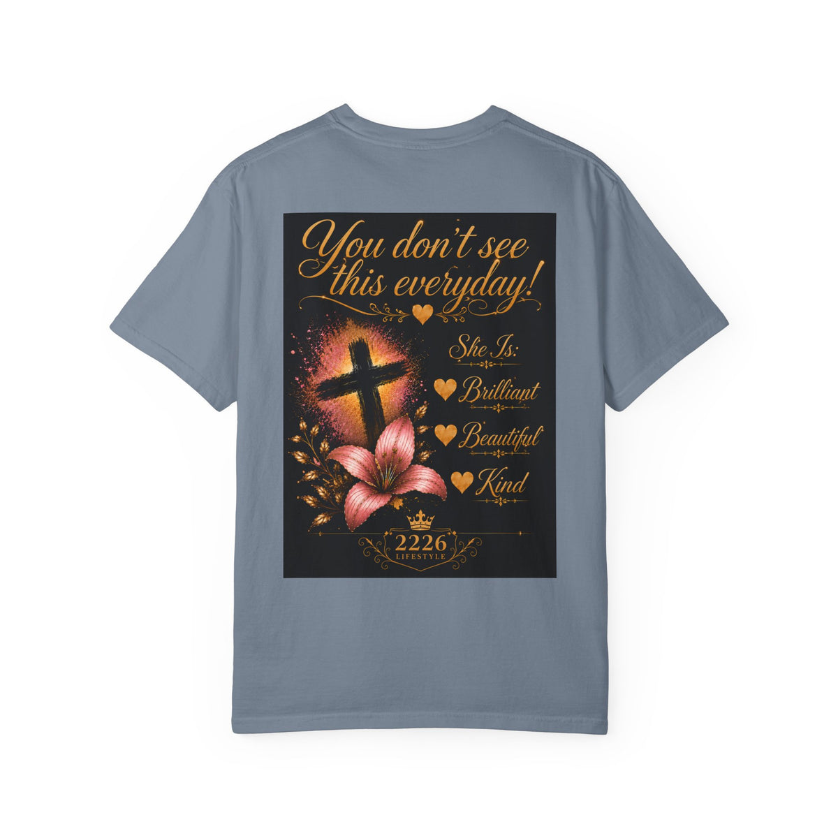 Kingdom Living Lion T-Shirt — Inspirational Christian Cross Floral Tee