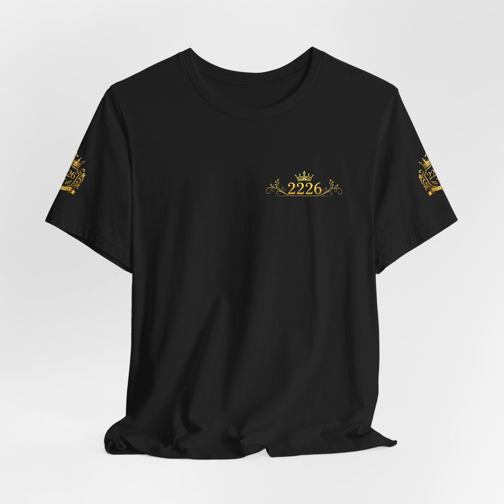 Vintage Gold Crown Tee - Minimal Royal Logo Short Sleeve Shirt