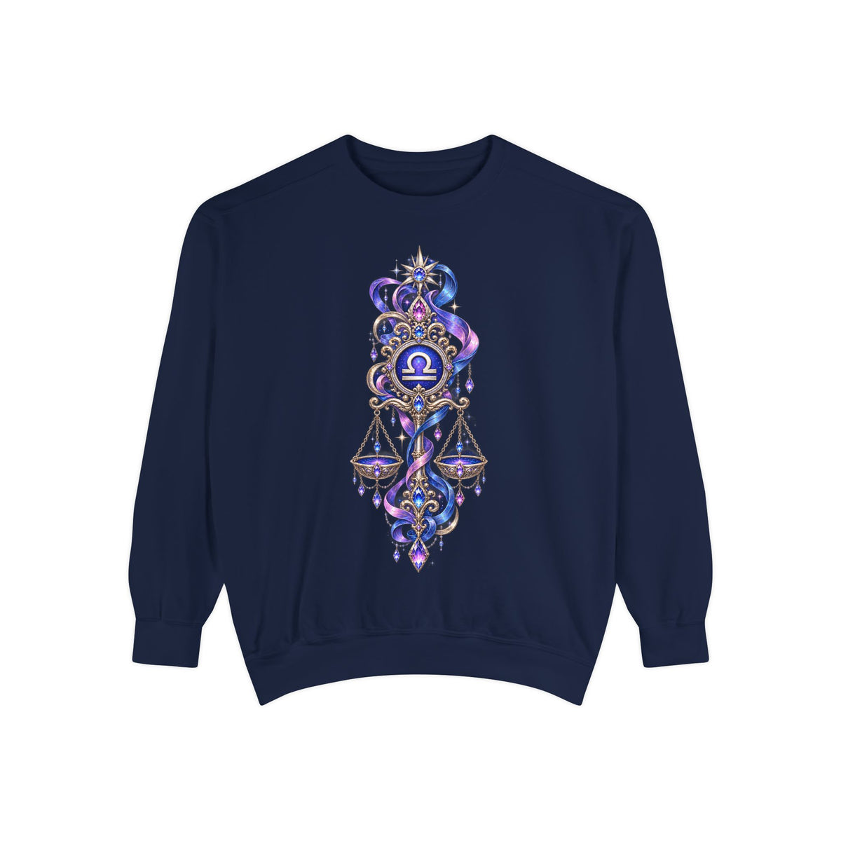 Libra Zodiac Sweatshirt — Scales Astrology Graphic Crewneck