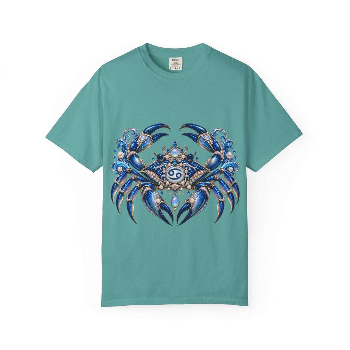 Cancer Zodiac T-Shirt — Blue Crab Astrology Tee (Intuitive, Loyal, Nurturing)