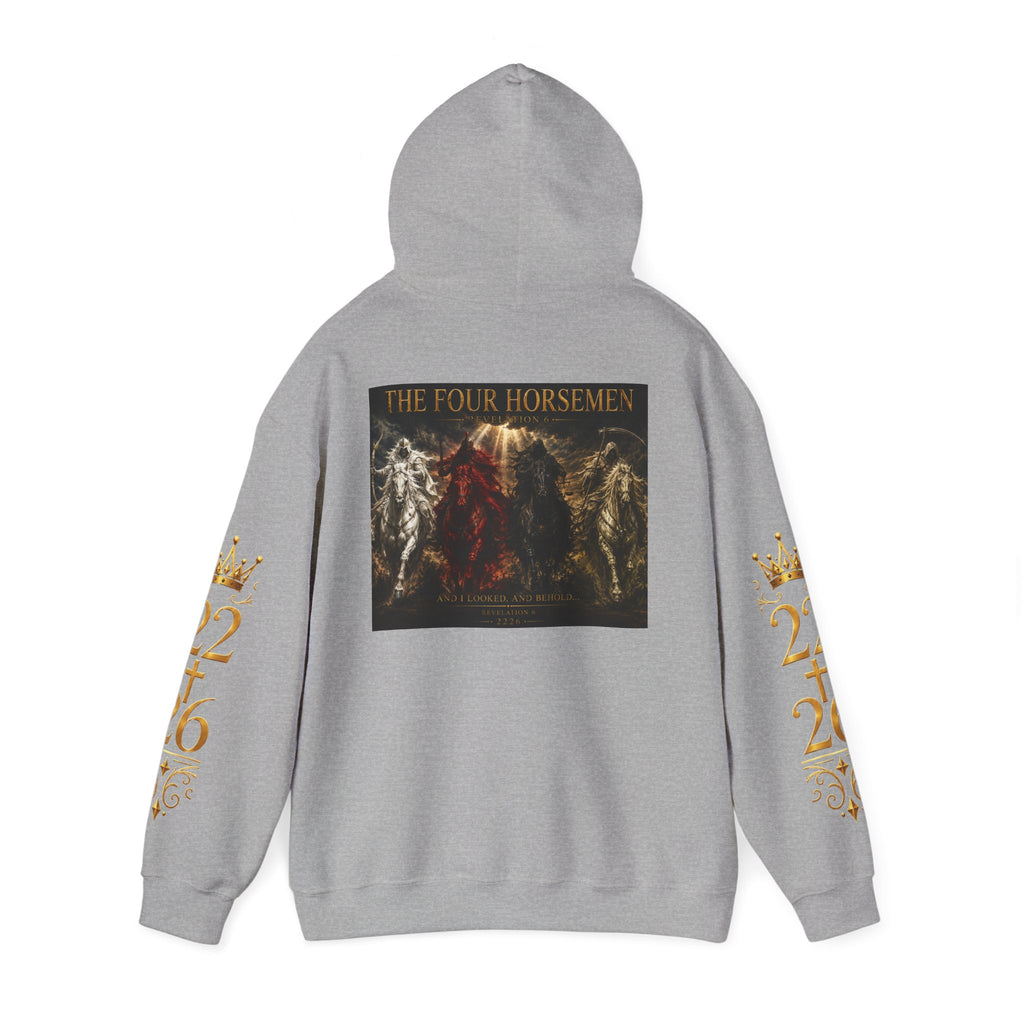 Revelation 6: The Four Horsemen Hoodie — Biblical Apocalyptic Graphic Sweatshirt
