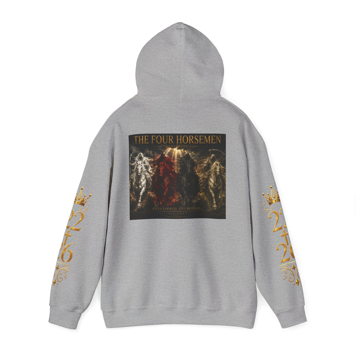 Revelation 6: The Four Horsemen Hoodie — Biblical Apocalyptic Graphic Sweatshirt