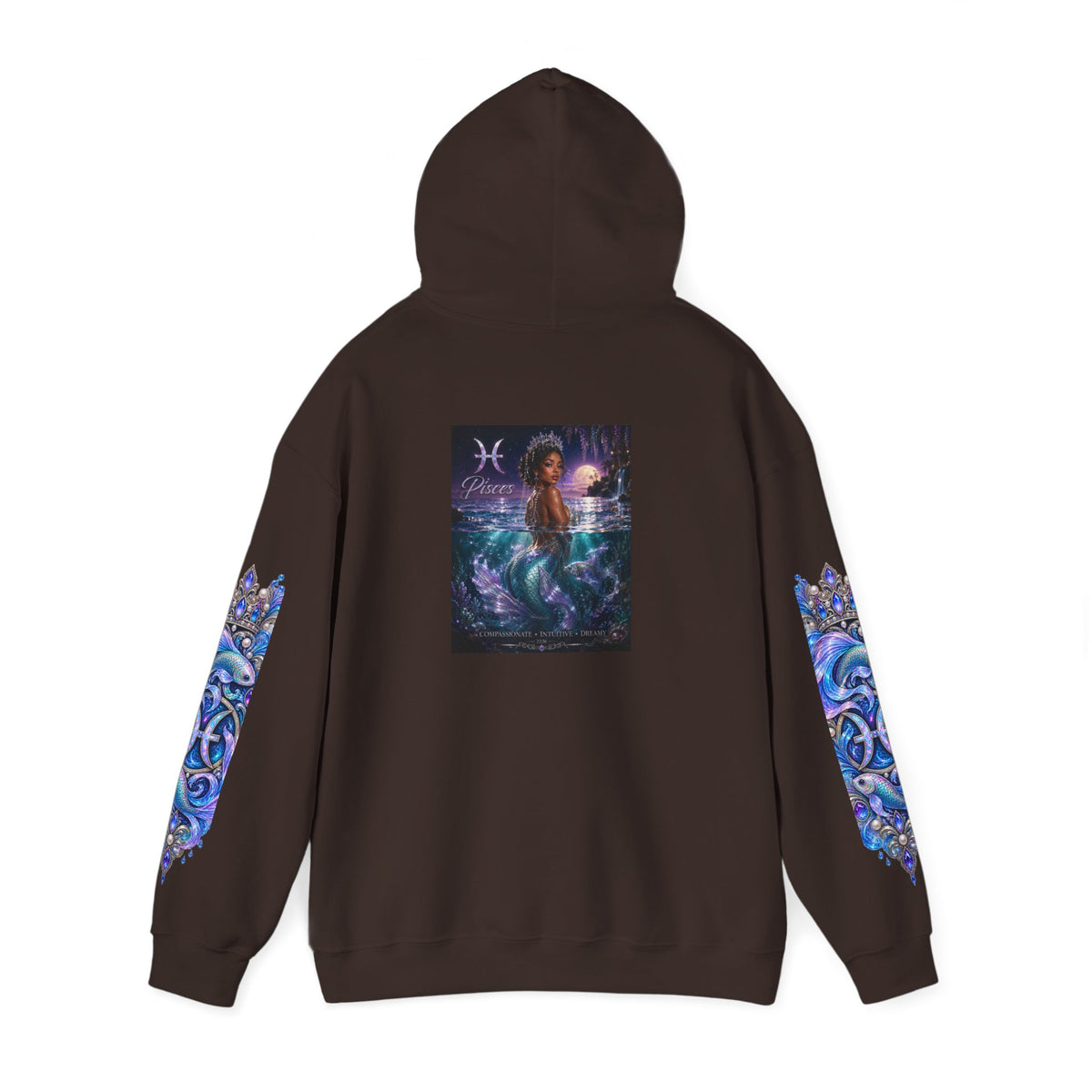 Pisces Mermaid Hoodie — Zodiac Ocean Art Pullover