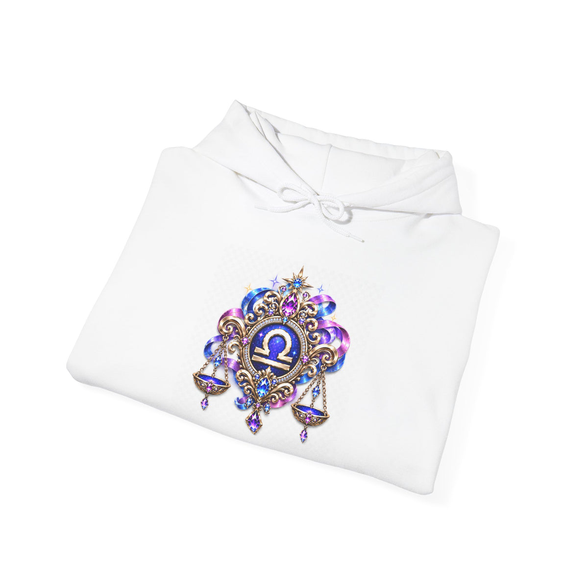 Libra Zodiac Hoodie — Celestial Scales Astrology Graphic Pullover