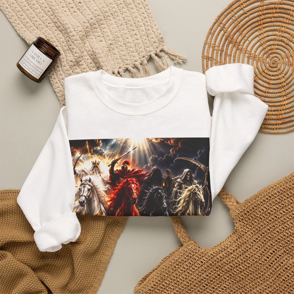Revelation 6 Four Horsemen Sweatshirt — 2226 Apocalyptic Graphic Crewneck