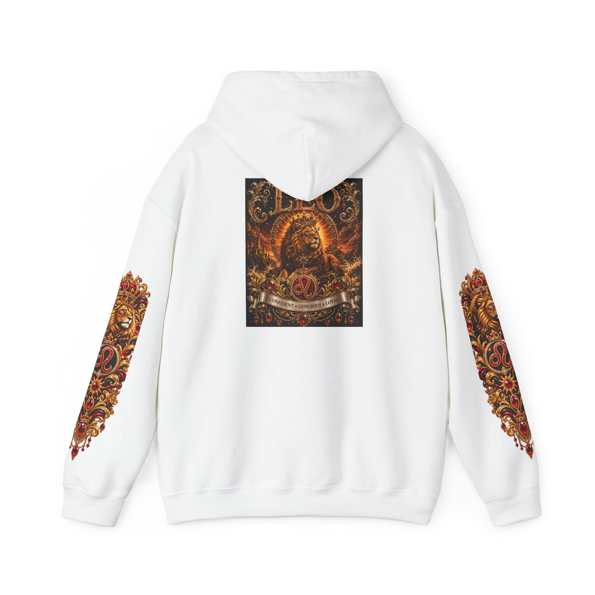 Ornate Lion Hoodie – Regal Baroque Lion Graphic Hooded Sweatshirt