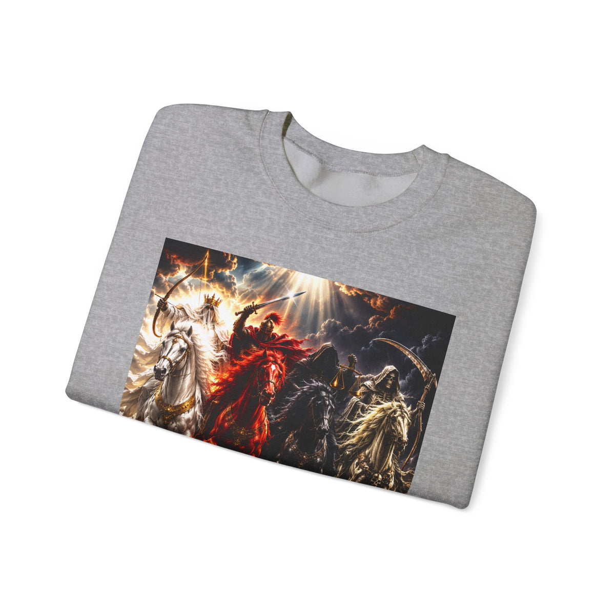 Revelation 6 Four Horsemen Sweatshirt — 2226 Apocalyptic Graphic Crewneck
