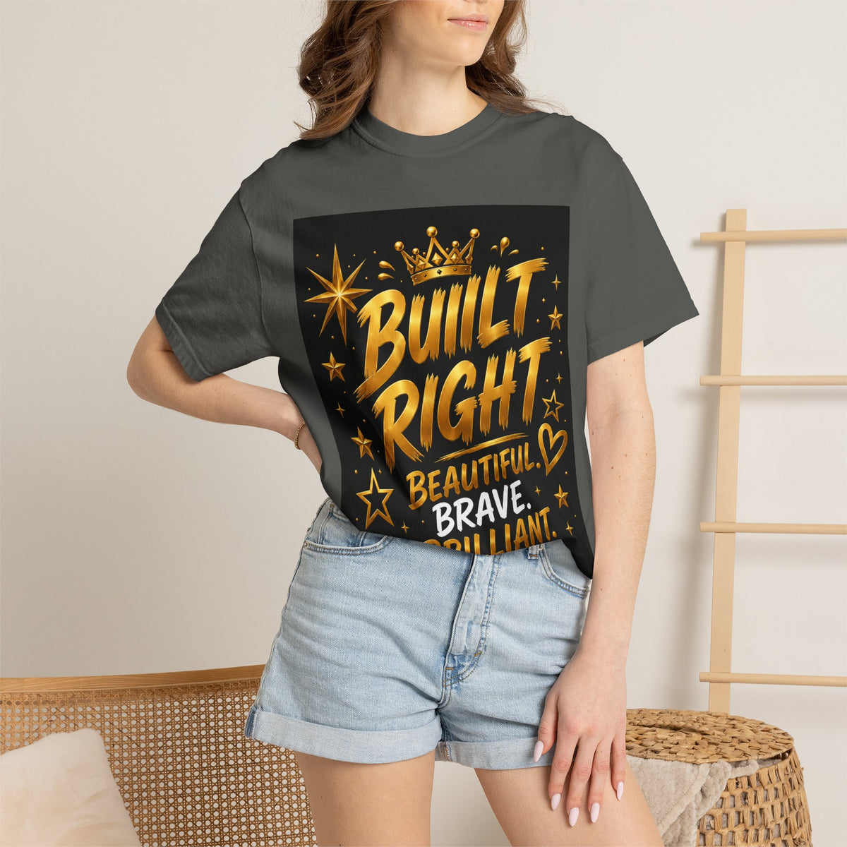 Built Right / Kingdom Living T-Shirt — Inspirational Lion Crown Graphic Tee