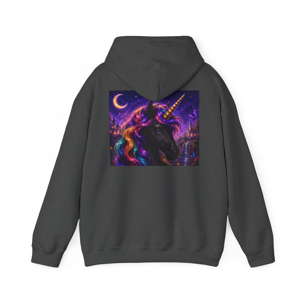 Unicorn Hoodie – Cosmic Rainbow Black Unicorn Pullover