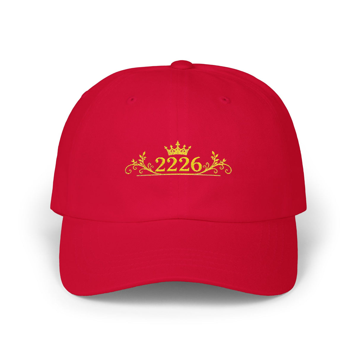 Classic Dad Cap — 2226 Gold Crown Embroidered Baseball Hat