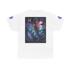 Pisces Mermaid T‑Shirt — Zodiac Art Tee with Night Sea Illustration