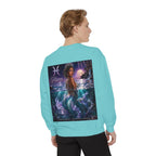 Pisces Mermaid Zodiac Sweatshirt — Pisces Symbol & 'Pisces' Artwork
