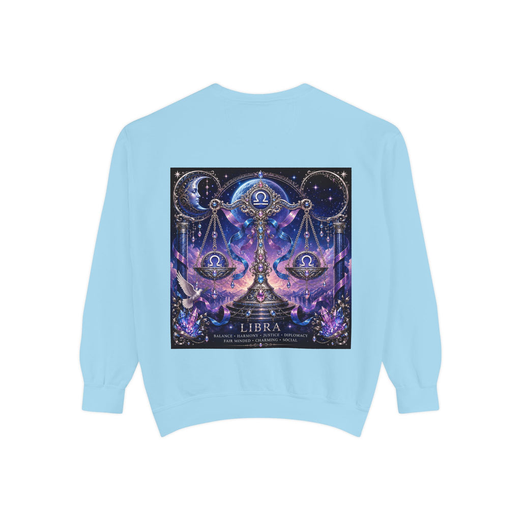 Libra Zodiac Sweatshirt — Scales Astrology Graphic Crewneck