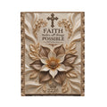 Faith Makes All Things Possible Velveteen Plush Blanket – Inspirational Christian Throw