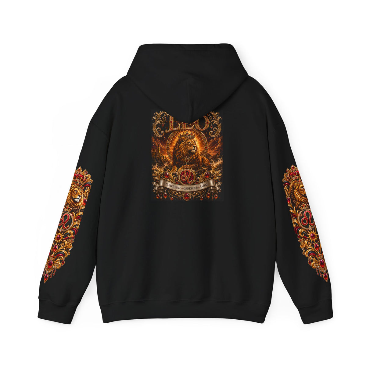 Ornate Lion Hoodie – Regal Baroque Lion Graphic Hooded Sweatshirt