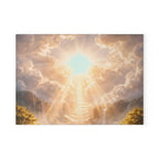 Heavenly Rays Glass Cutting Board — Serene Sunlight Cloudscape Kitchen Decor