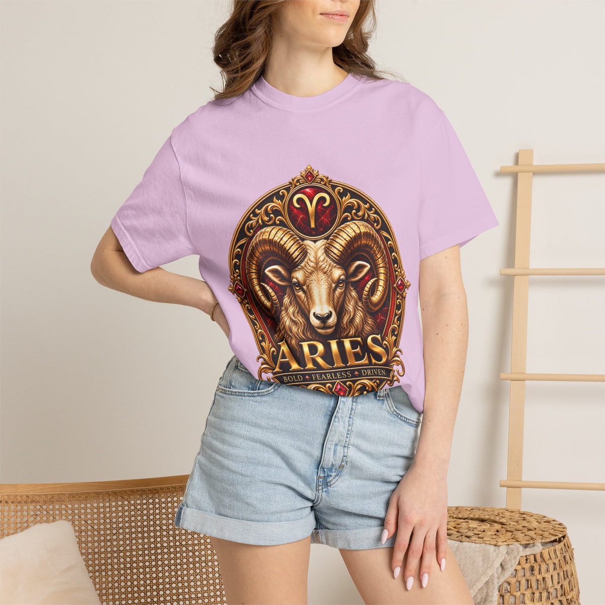 Aries Ram Zodiac T-Shirt — Bold Gold Astrology Tee