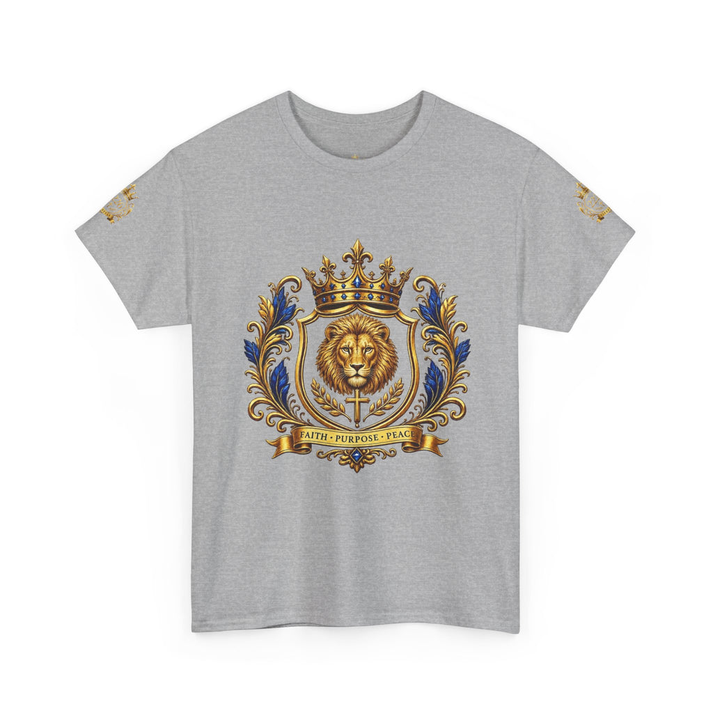 Kingdom Living Lion Tee — Regal Crowned Lion Graphic T-Shirt (Matthew 6:33)