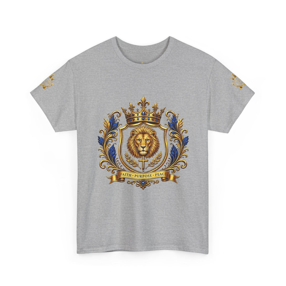 Kingdom Living Lion Tee — Regal Crowned Lion Graphic T-Shirt (Matthew 6:33)