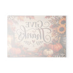 Give Thanks Glass Cutting Board — Autumn Pumpkin & Sunflower Kitchen Decor (Thanksgiving)