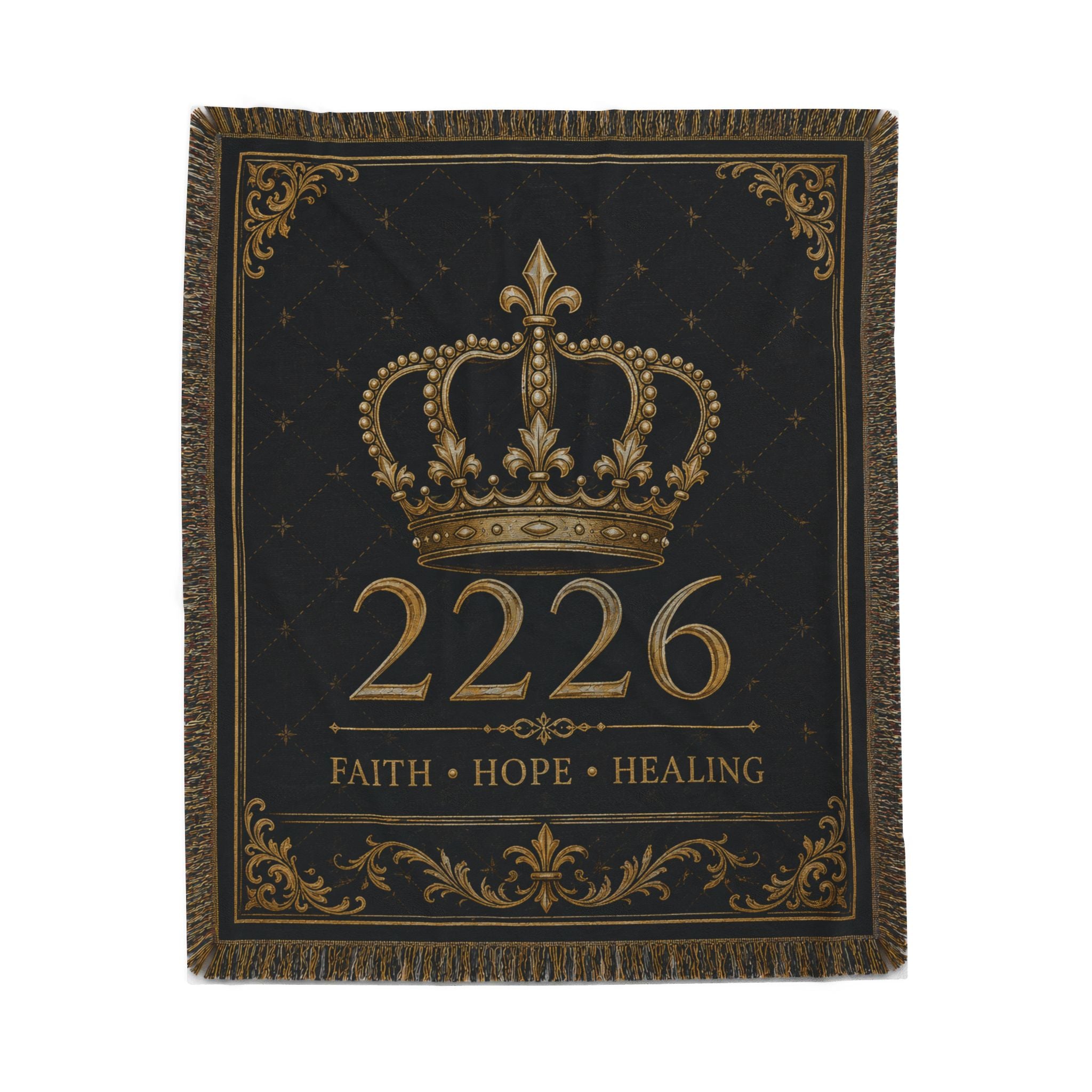Velveteen Plush Blanket — Royal Crown '2226' Faith Hope Healing Throw