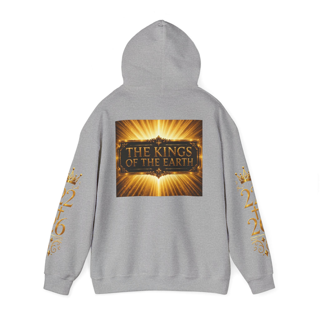 The Kings of the Earth Hoodie – Gold Radiant Crown Sweatshirt (2/6 Sleeve Design)